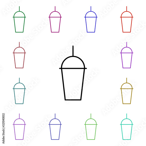 Drink, milkshake multi color style icon. Simple thin line, outline vector of food and drink icons for ui and ux, website or mobile application