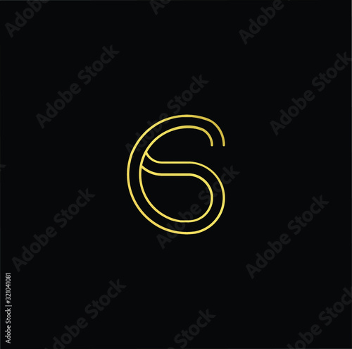 Outstanding professional elegant trendy awesome artistic black and gold color CS SC initial based Alphabet icon logo.