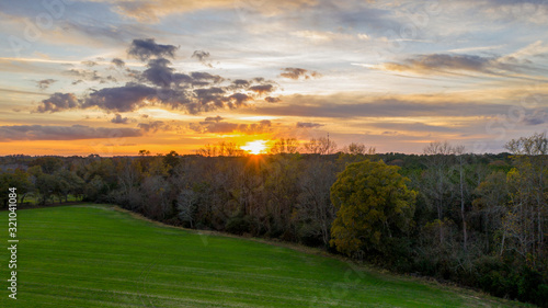 sunset over field