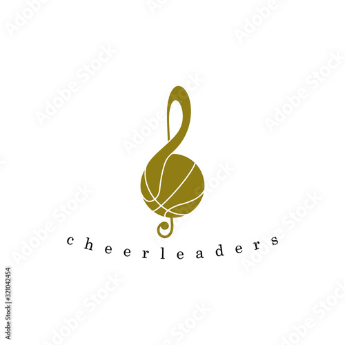Basketball and melody icon. Vector illustration of unique collaboration