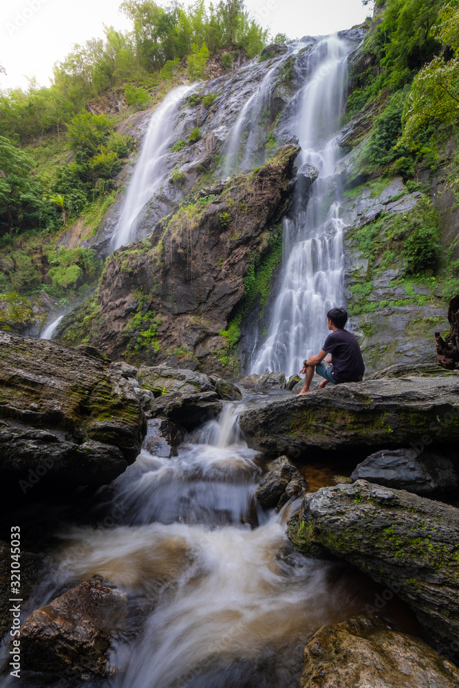 waterfall in forest waterfall in forest