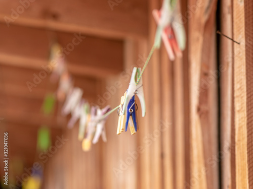 clothes pegs on clothesline