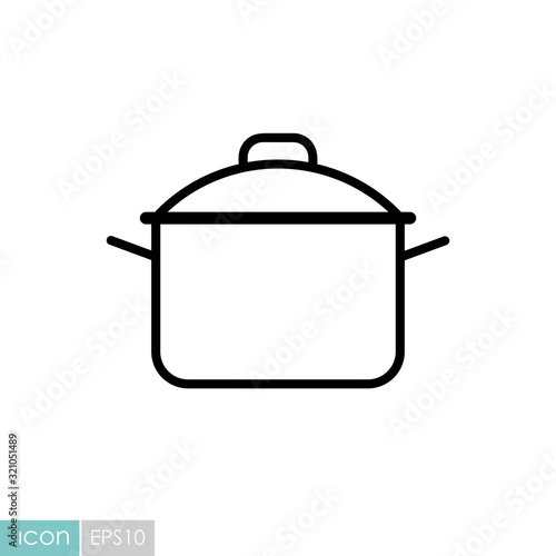 Saucepan icon. Cooking pot or pan sign