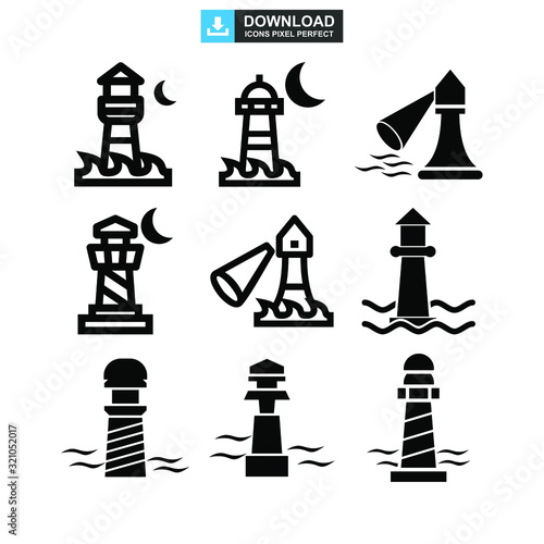 lighthouse icon or logo isolated sign symbol vector illustration - high quality black style vector icons
