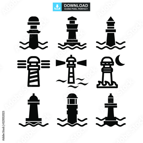 lighthouse icon or logo isolated sign symbol vector illustration - high quality black style vector icons
