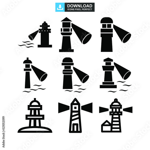 lighthouse icon or logo isolated sign symbol vector illustration - high quality black style vector icons
