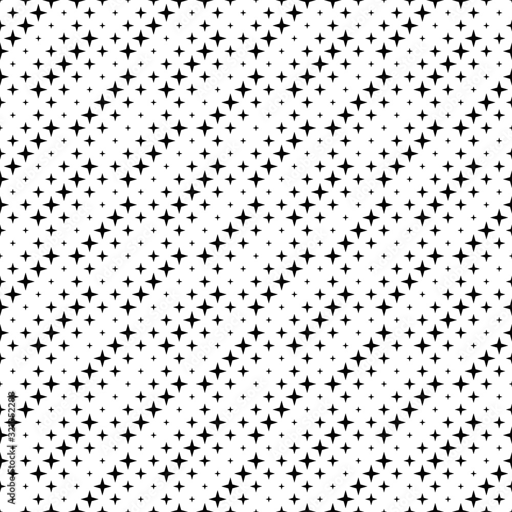 Star pattern background - abstract geometrical black and white vector design