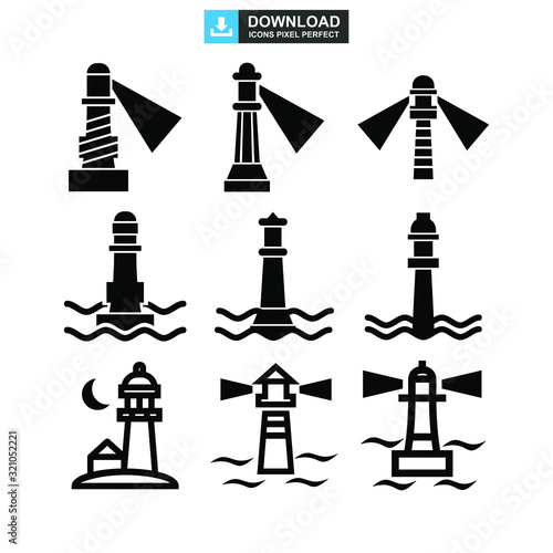 lighthouse icon or logo isolated sign symbol vector illustration - high quality black style vector icons
