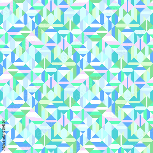 Colorful seamless geometrical mosaic pattern background - abstract vector graphic