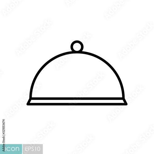 Cloche, food tray vector icon. Kitchen appliance