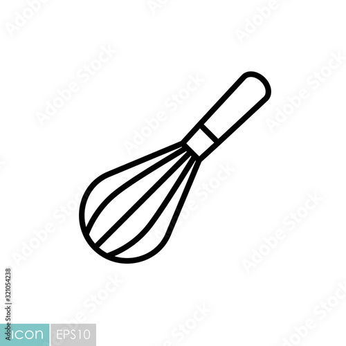 Balloon whisk for mixing and whisking vector icon