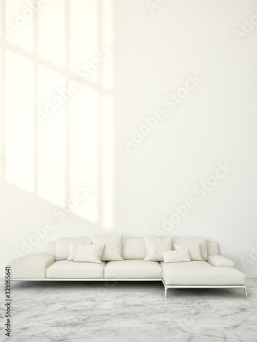 large luxury modern minimal bright interiors room mockup illustration 3D rendering © 3DarcaStudio