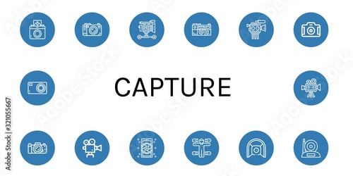 Set of capture icons