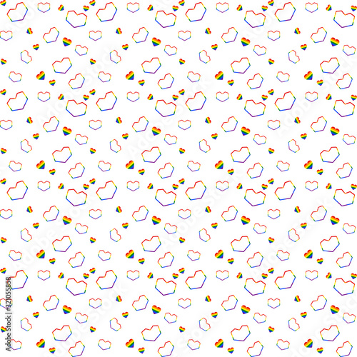 LGBT pride flag or rainbow pride flag with heart pattern