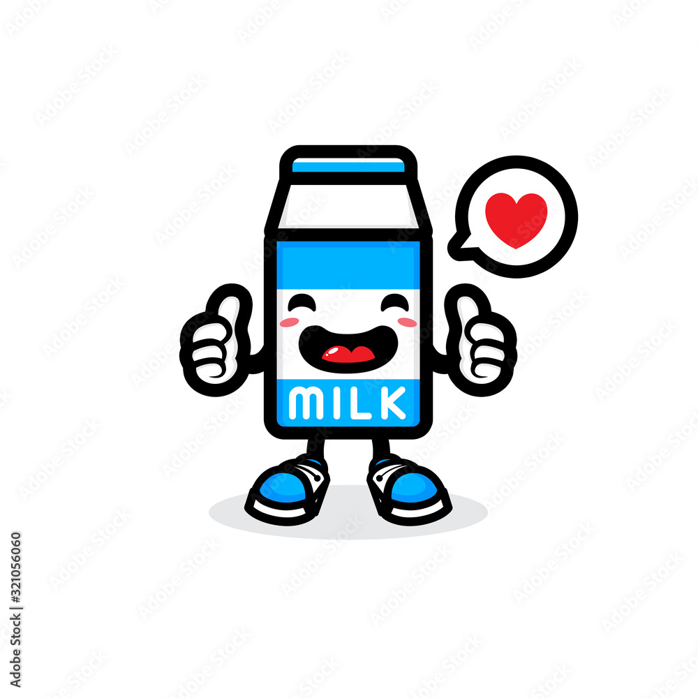 Fototapeta premium cute milk mascot vector design
