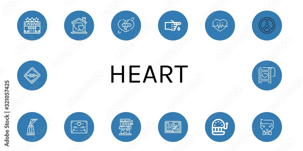 heart simple icons set heart simple icons set