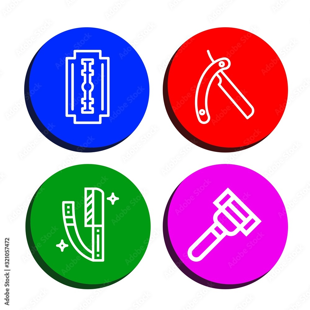 shaving simple icons set shaving simple icons set