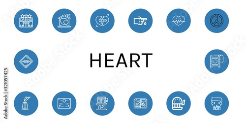 heart simple icons set