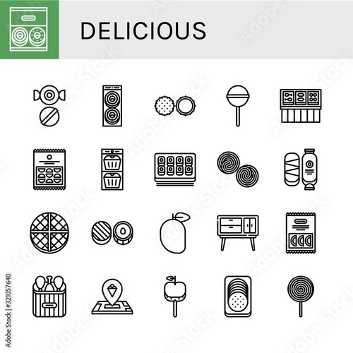 delicious simple icons set
