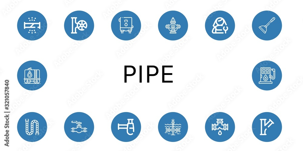 Set of pipe icons Set of pipe icons