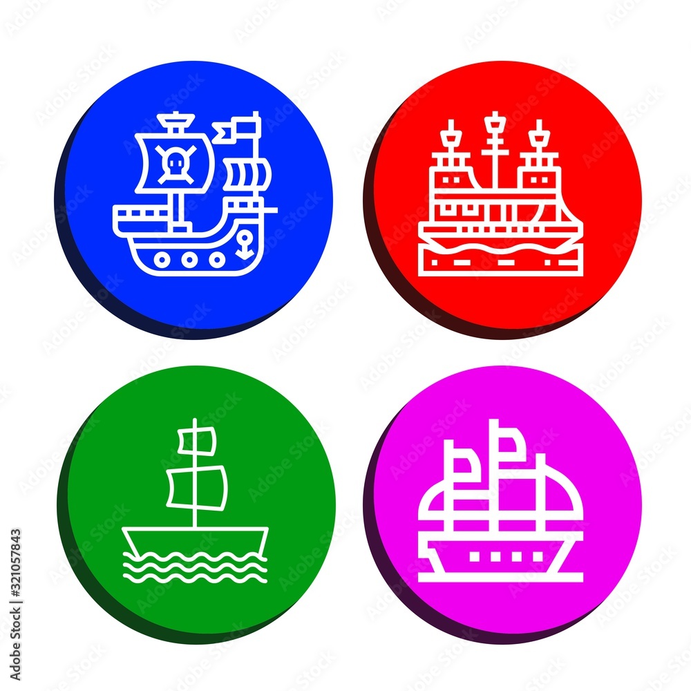 galleon simple icons set