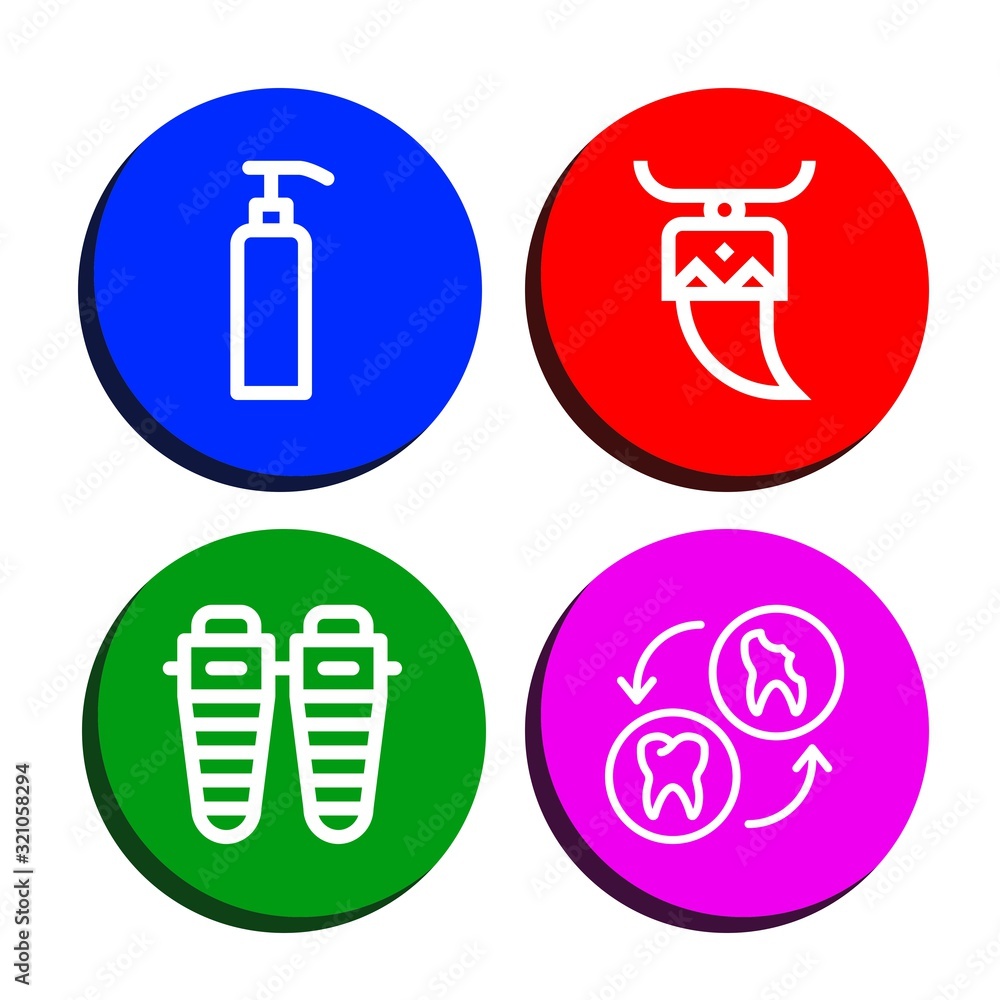 whitening simple icons set whitening simple icons set