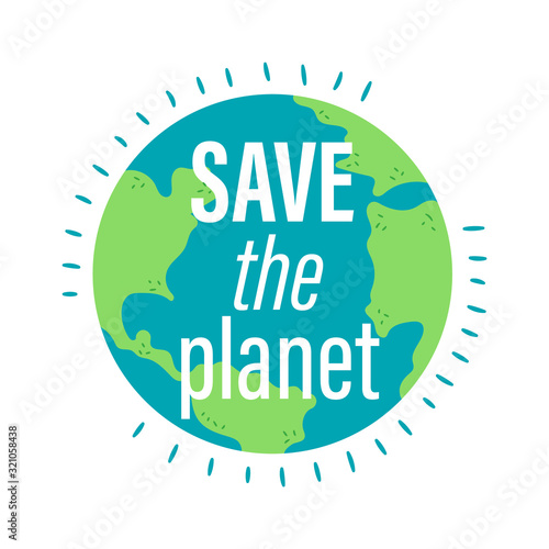 logo " save the planet" in vector