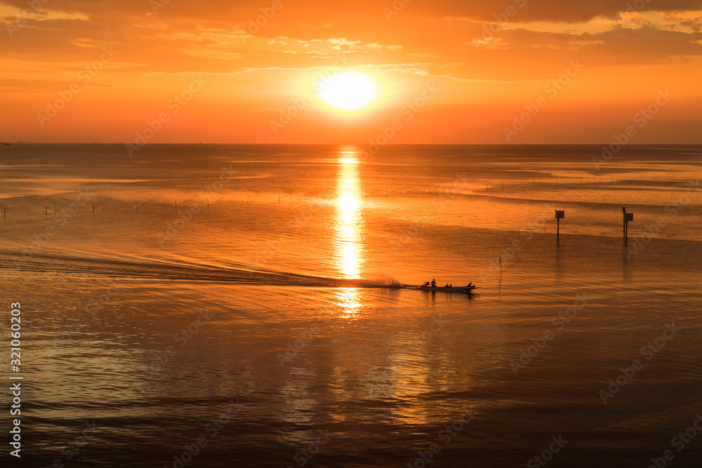 sunset on the sea