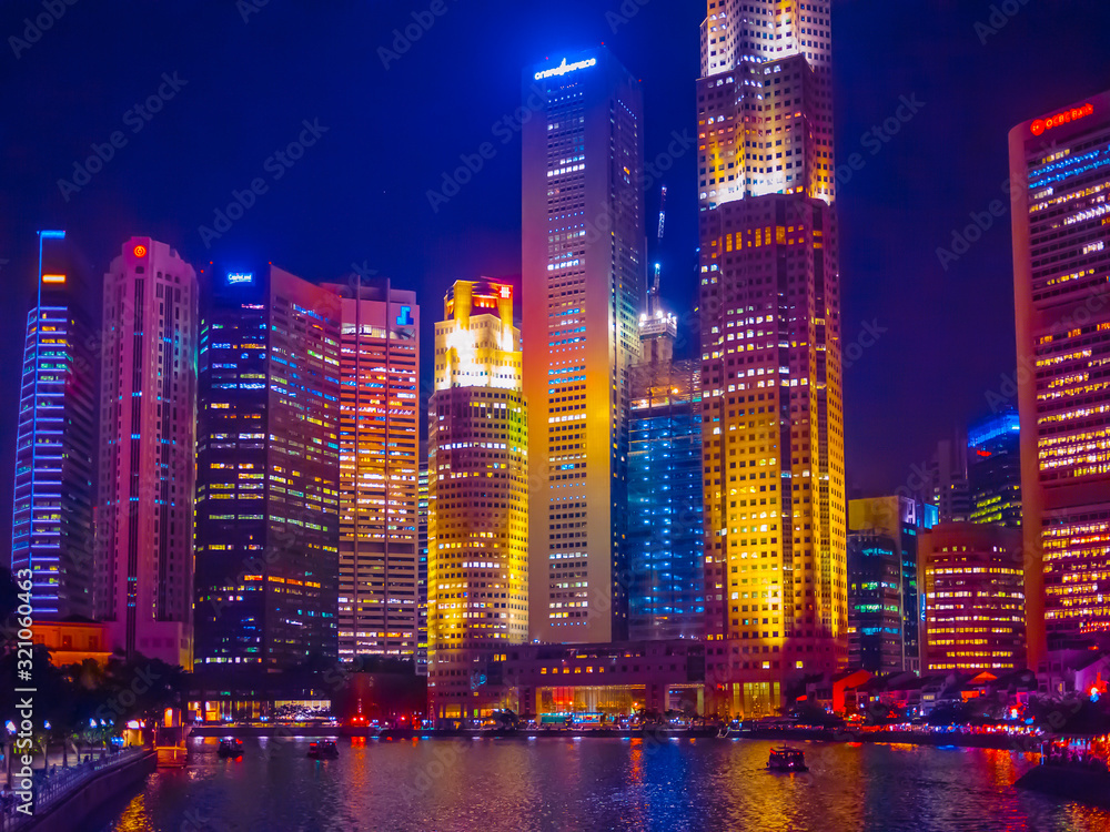 The night light of Singapore city in 2010