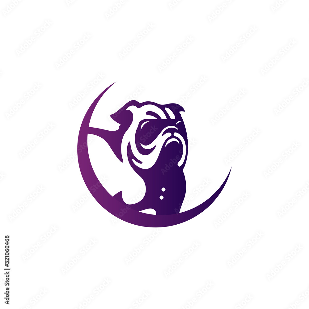 creative colorful Bulldog head logo design creative colorful Bulldog head logo design