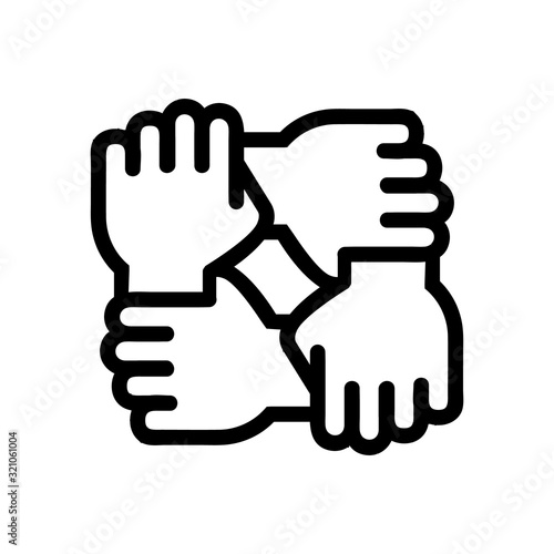 mutual aid icon vector. Thin line sign. Isolated contour symbol illustration
