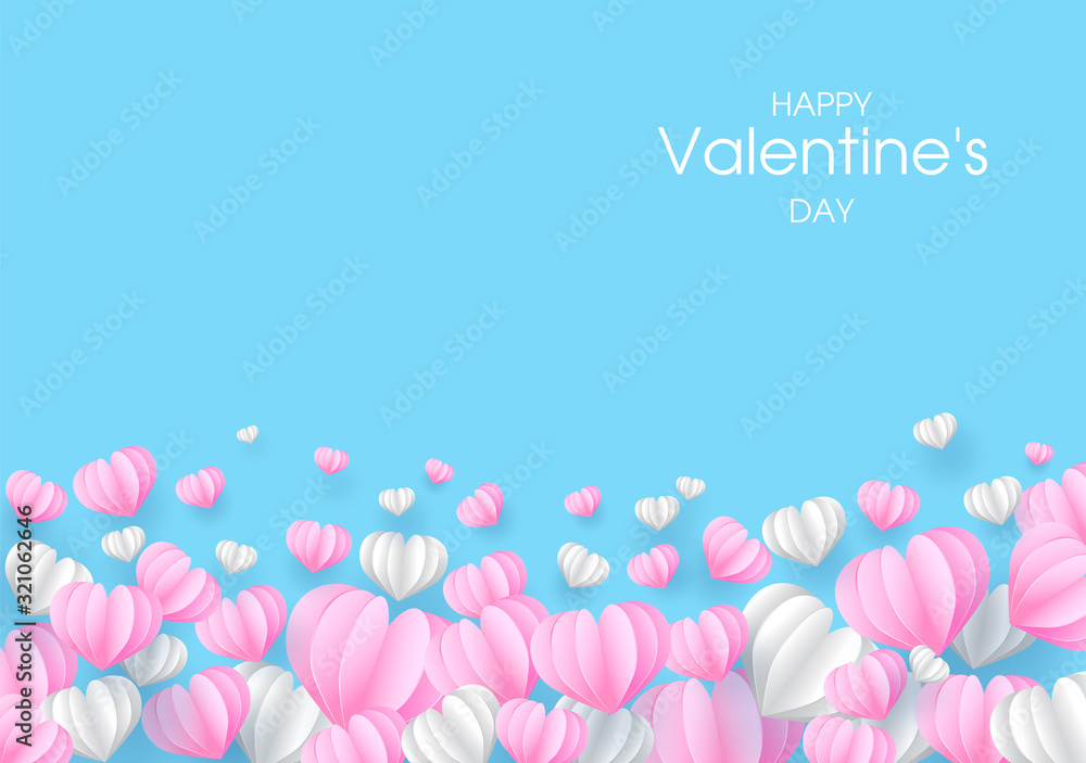 Happy Valentines Day, vector design, Message on hearts, sweet love