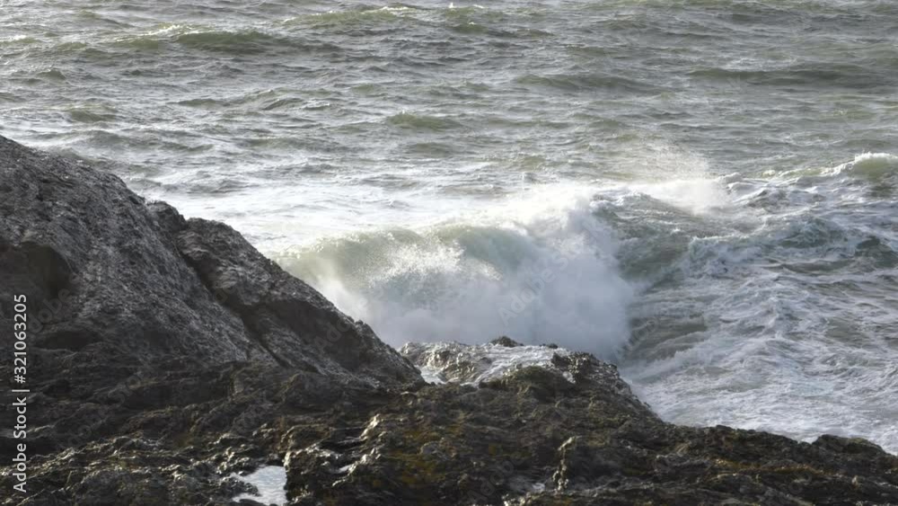 Stormy Ocean Waves Crashing Over Rocks Stormy Ocean Waves Crashing Over Rocks
