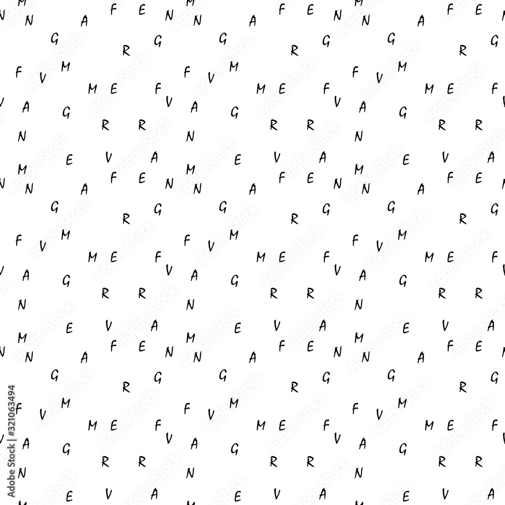 Seamless pattern with alphabet letters.Gift wrapping paper. Bed sheets and interior. School and learning theme.