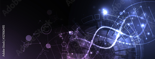 Science template, wallpaper or banner with a DNA molecules.