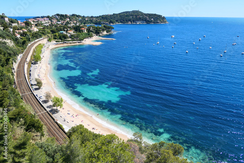 View from above on the beach of French Riviera