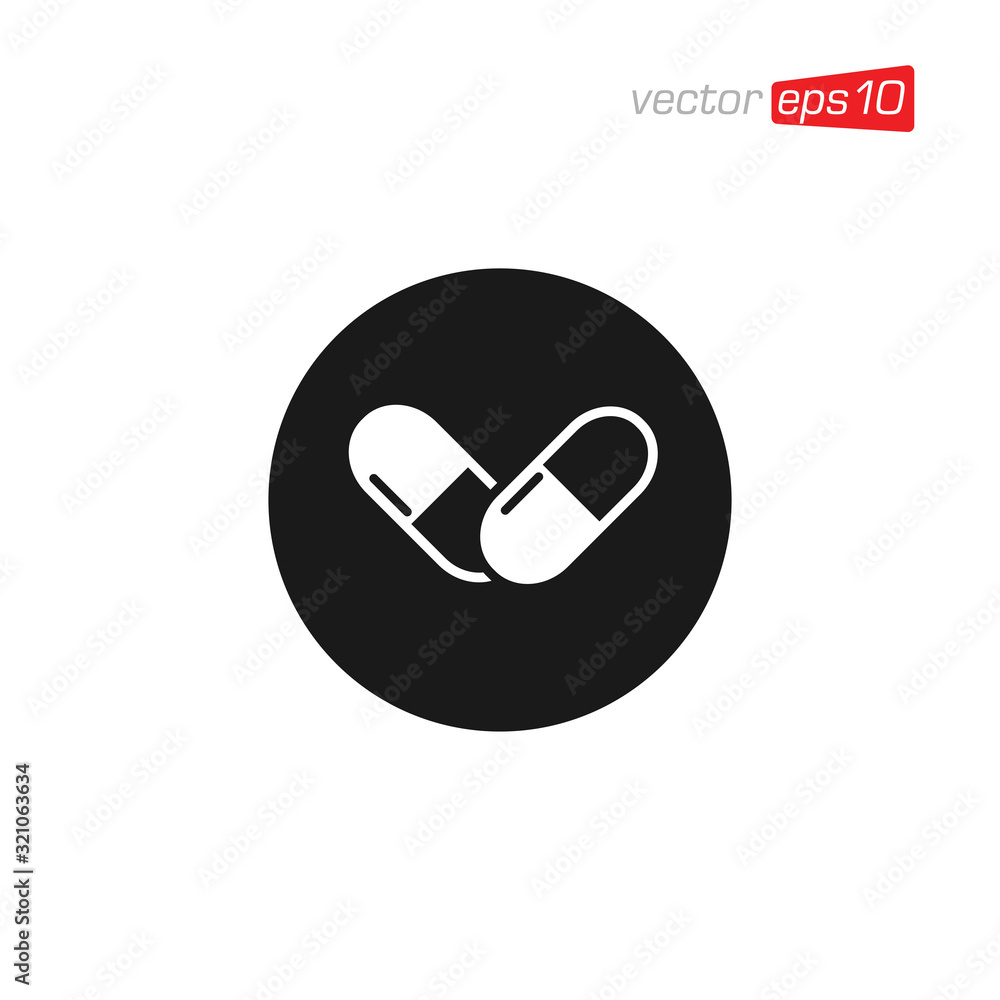 Pill Capsule Medicine Icon Design Vector Pill Capsule Medicine Icon Design Vector