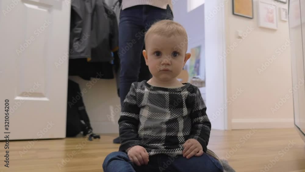 Baby Sliding Across Apartment Floor Baby Sliding Across Apartment Floor