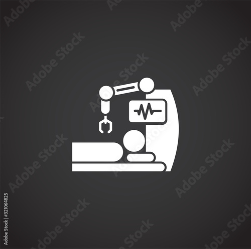 Robotic surgery related icon on background for graphic and web design. Creative illustration concept symbol for web or mobile app