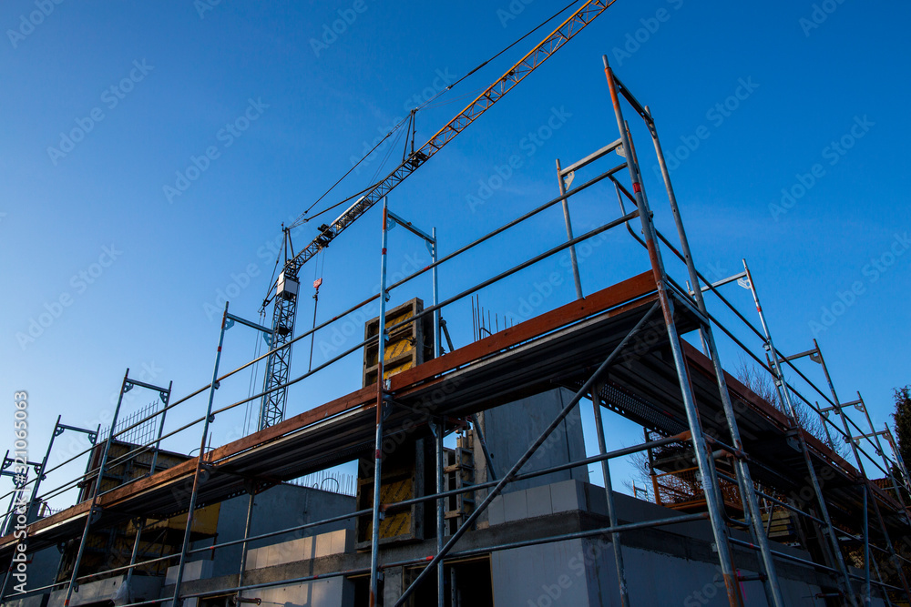 scaffolding, reconstruction, building site scaffolding, reconstruction, building site