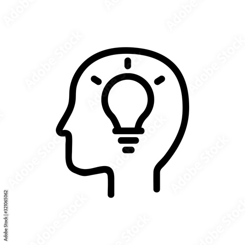 consciousness icon vector. Thin line sign. Isolated contour symbol illustration