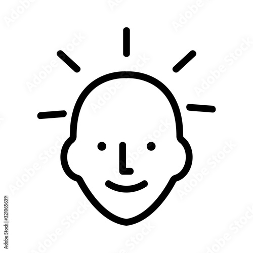 consciousness icon vector. Thin line sign. Isolated contour symbol illustration photo