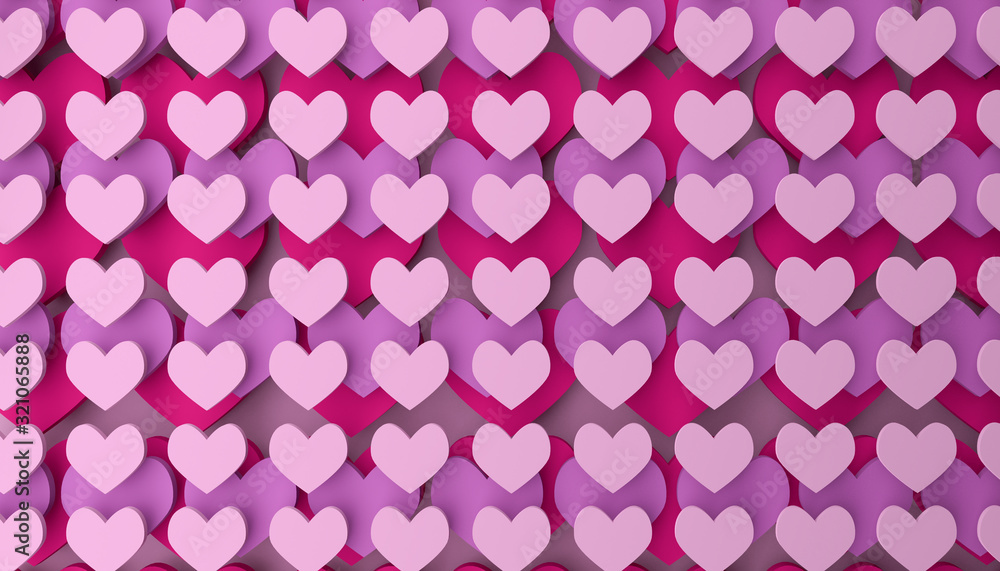 Modern Valentines Day background with stackes heart shapes Modern Valentines Day background with stackes heart shapes