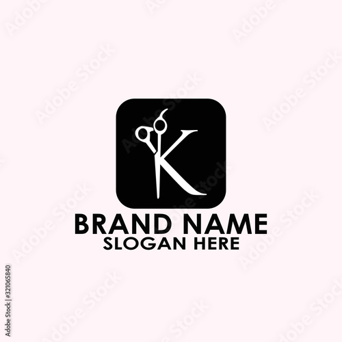 logo letter k haircut vector design