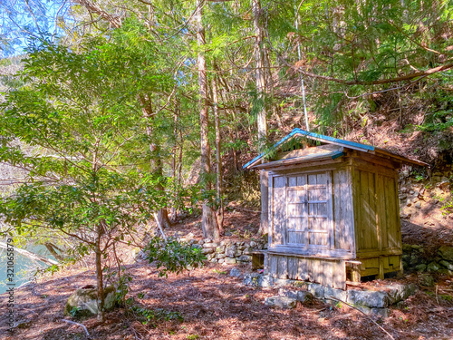 Japanese forest and shrine shelves.