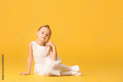 Cute little ballerina on co...