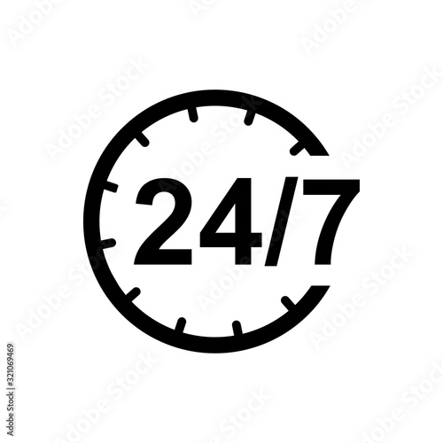 24/7 Service Care Icon Vector Logo Template EPS 10