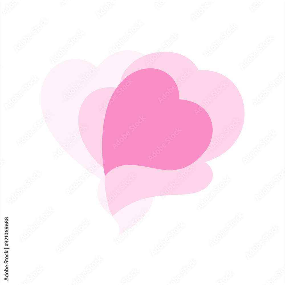 Hearts. Abstract love background.  Valentine sign symbol isolated on white. Vector
