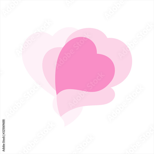 Hearts. Abstract love background. Valentine sign symbol isolated on white. Vector