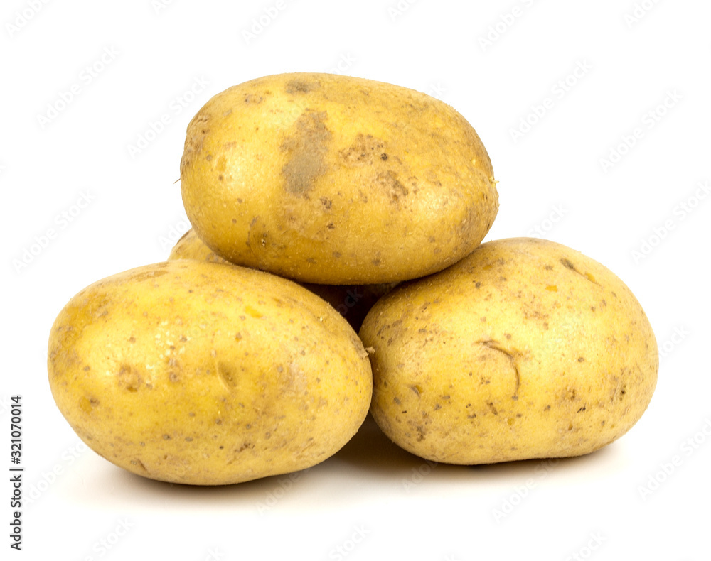 New potato isolated on white background close up New potato isolated on white background close up